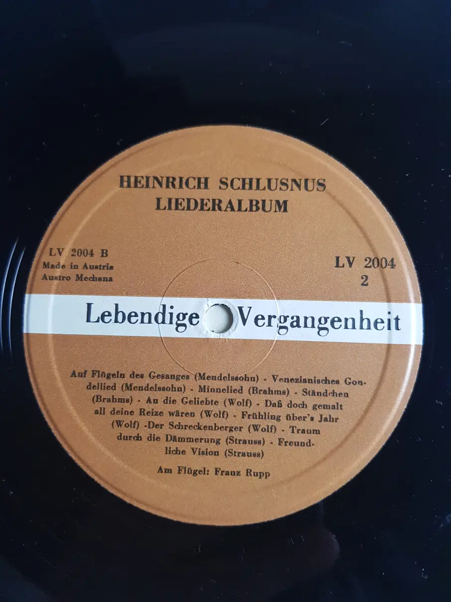 Heinrich Schlusnus, Franz Rupp – Liederalbum