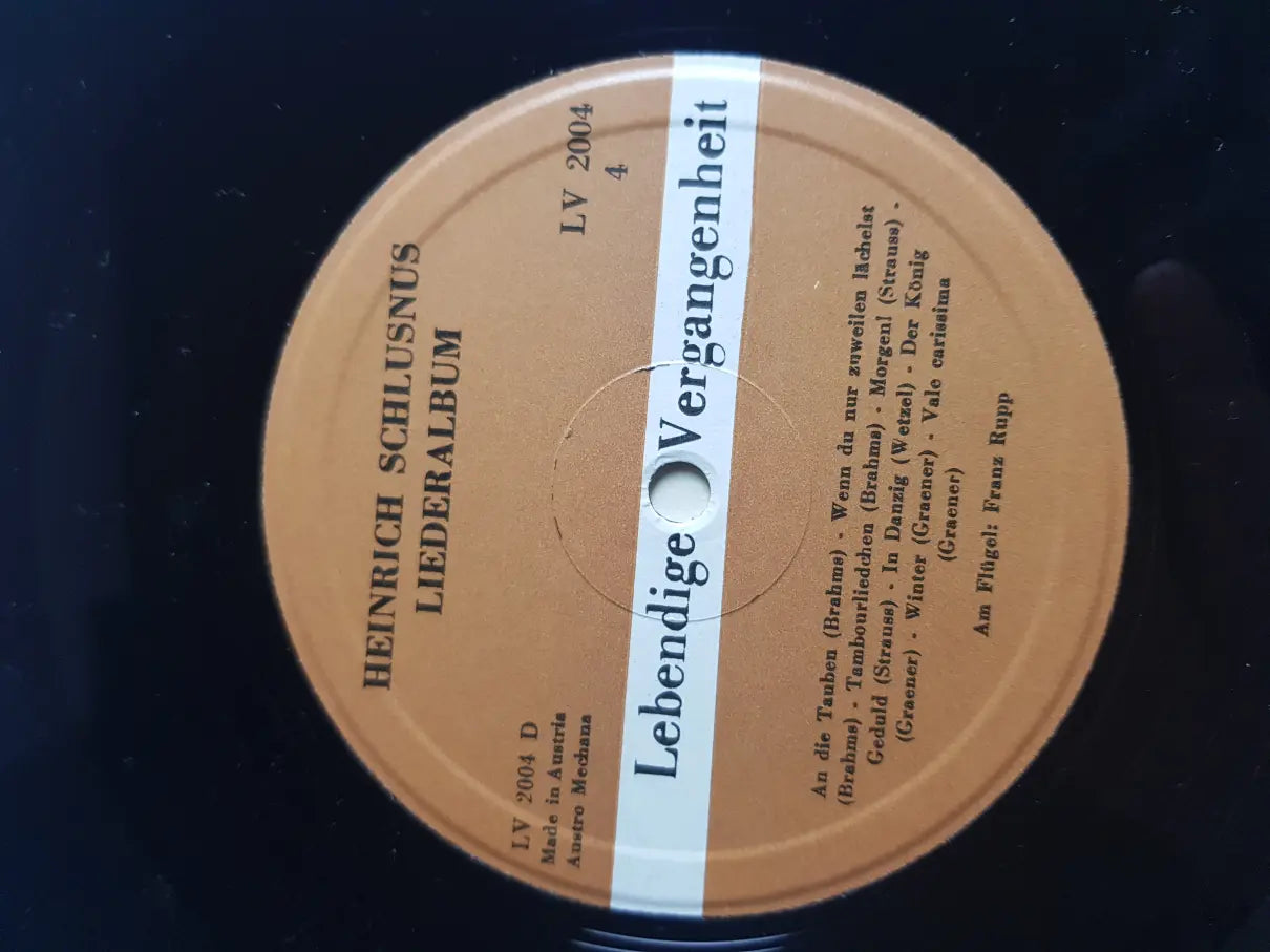 Heinrich Schlusnus, Franz Rupp – Liederalbum