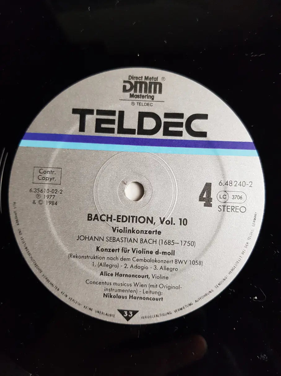J. S. Bach - Alice Harnoncourt, Walter Pfeiffer, Jürg Schaeftlein - Concentus musicus Wien, Nikolaus Harnoncourt – 6 Violinkonzerte = Violin Concertos = Concertos Pour Violon