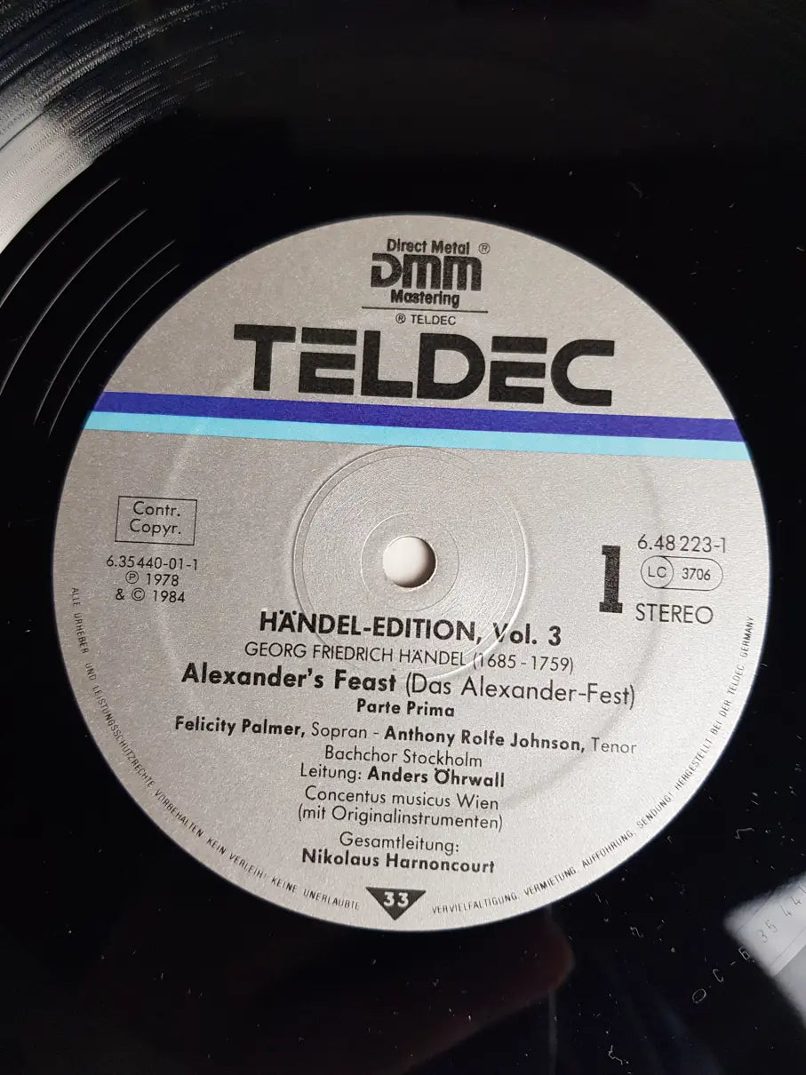G.F.Händel, Felicity Palmer, Anthony Rolfe Johnson, Stephen Roberts, Bachchor Stockholm, Concentus Musicus Wien, Nikolaus Harnoncourt – Alexander's Feast