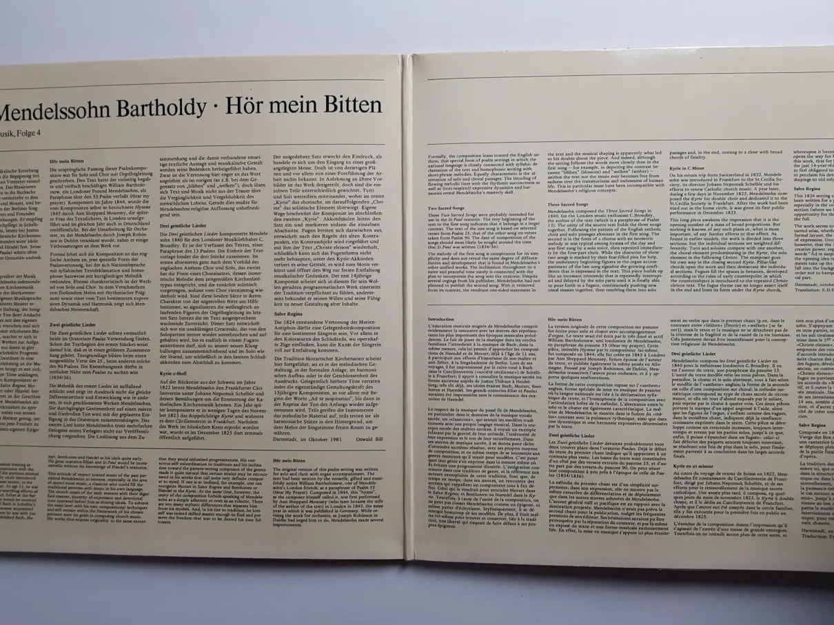 Felix Mendelssohn-Bartholdy - Julia Hamari, Kammerchor Stuttgart, Ensemble '76 Stuttgart, Christof Roos Dirigent Frieder Bernius ‎– Hör Mein Bitten