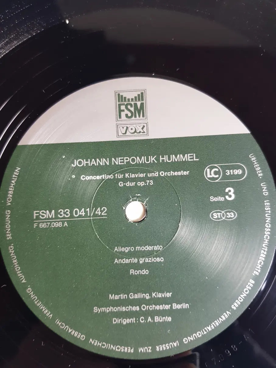 Johann Nepomuk Hummel – Zwei Klavierkonzerte Doppelkonzert Fagottkonzert