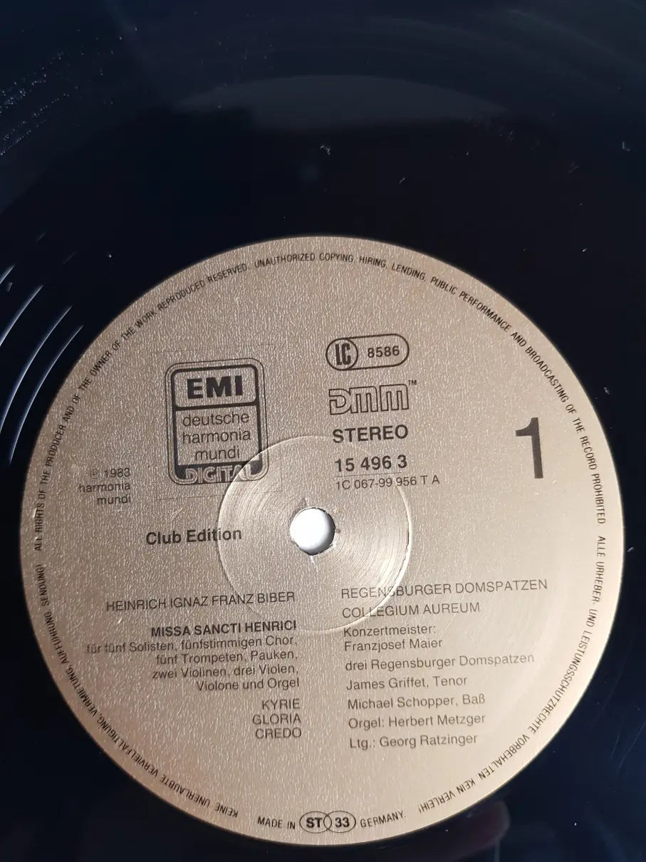 Heinrich Ignaz Franz Biber, Regensburger Domspatzen, Collegium Aureum, Georg Ratzinger – Missa Sancti Henrici
