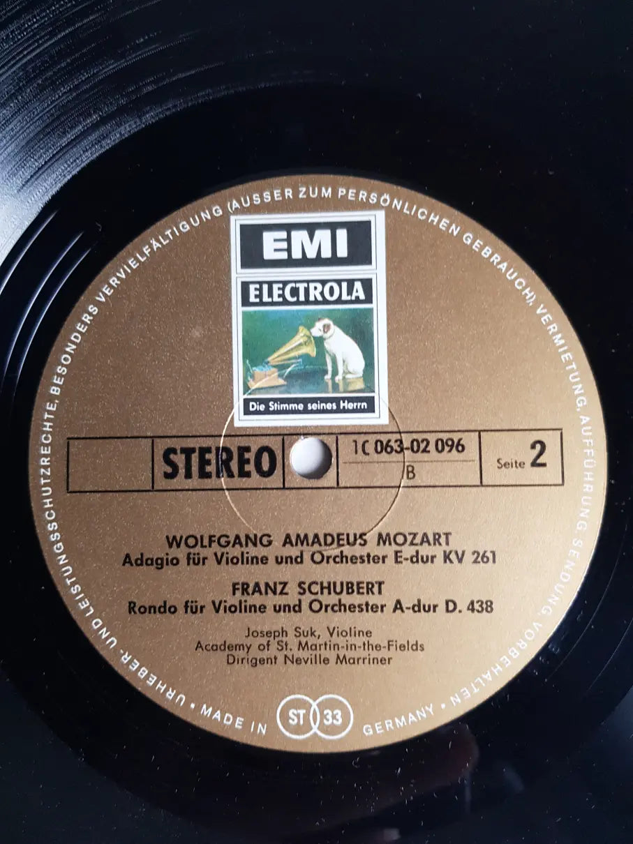 Mozart / Beethoven / Schubert - Josef Suk, Neville Marriner*, The Academy Of St. Martin-in-the-Fields – Rondo C - Dur KV 373 / Adagio E - dur KV 261 / Romanzen Nr. 1 G - dur Und Nr. 2 F - dur / Rondo A - dur D. 438