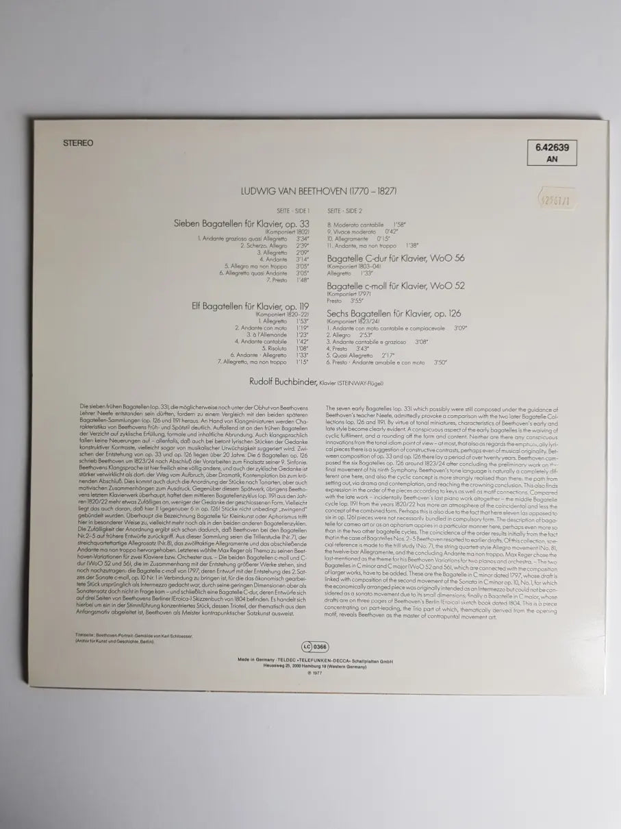Rudolf Buchbinder, Ludwig Van Beethoven – Die Bagatellen