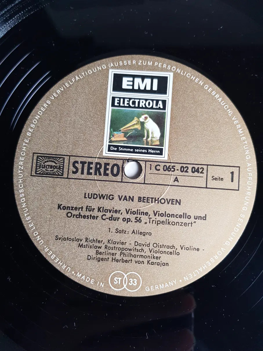 Beethoven - Berliner Philharmoniker, David Oistrach, Mstislaw Rostropowitsch, Svjatoslav Richter, Herbert von Karajan ‎– Tripelkonzert C-Dur Op.56