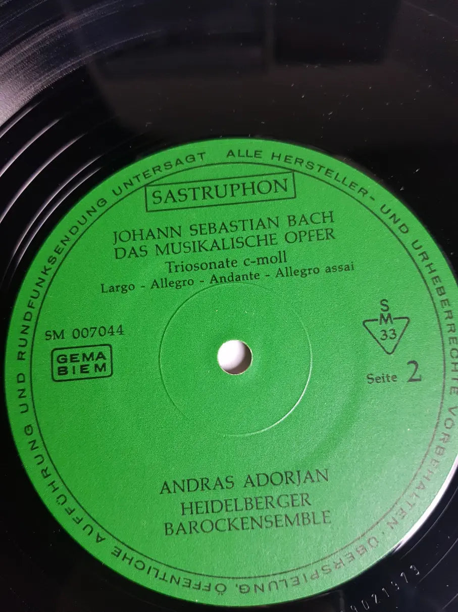 Johann Sebastian Bach / Andras Adorjan • Philipp Naegele Und Maria Fülöp, Masafumi Hori Und Bernd Krakow, Philippe Muller Und Jürgen Wolf, Johannes Nerokas – Das Musikalische Opfer