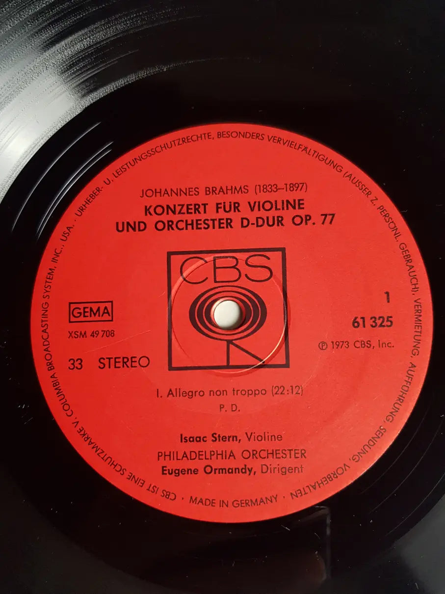 Stern / Brahms, Philadelphia Orchester · Eugene Ormandy – Konzert Für Violine Und Orchester D-dur Op.77