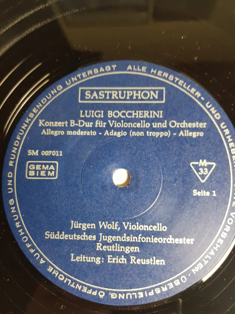 Boccherini / Haydn, Jürgen Wolf, Süddeutsches Jugendsinfonieorchester Reutlingen, Erich Reustlen – Berühmte Cellokonzerte