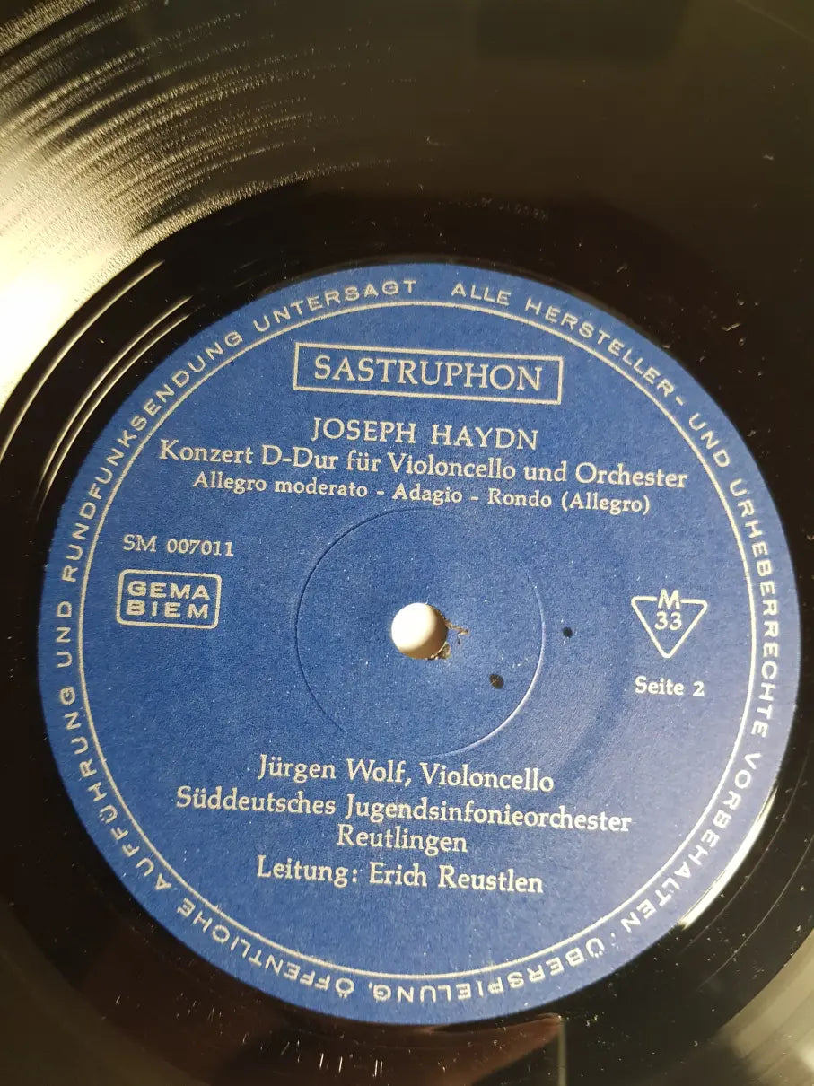 Boccherini / Haydn, Jürgen Wolf, Süddeutsches Jugendsinfonieorchester Reutlingen, Erich Reustlen – Berühmte Cellokonzerte