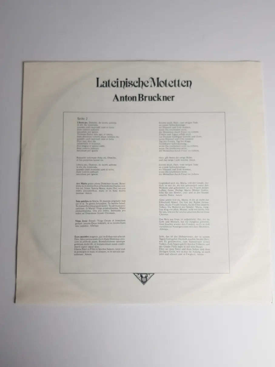 Anton Bruckner, Philharmonia Vocalensemble Stuttgart, Hans Zanotelli – Lateinische Motetten . Latin Motets