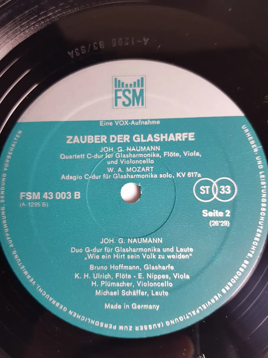 Mozart, Beethoven, Reichardt, Naumann - Bruno Hoffmann – Zauber Der Glasharfe