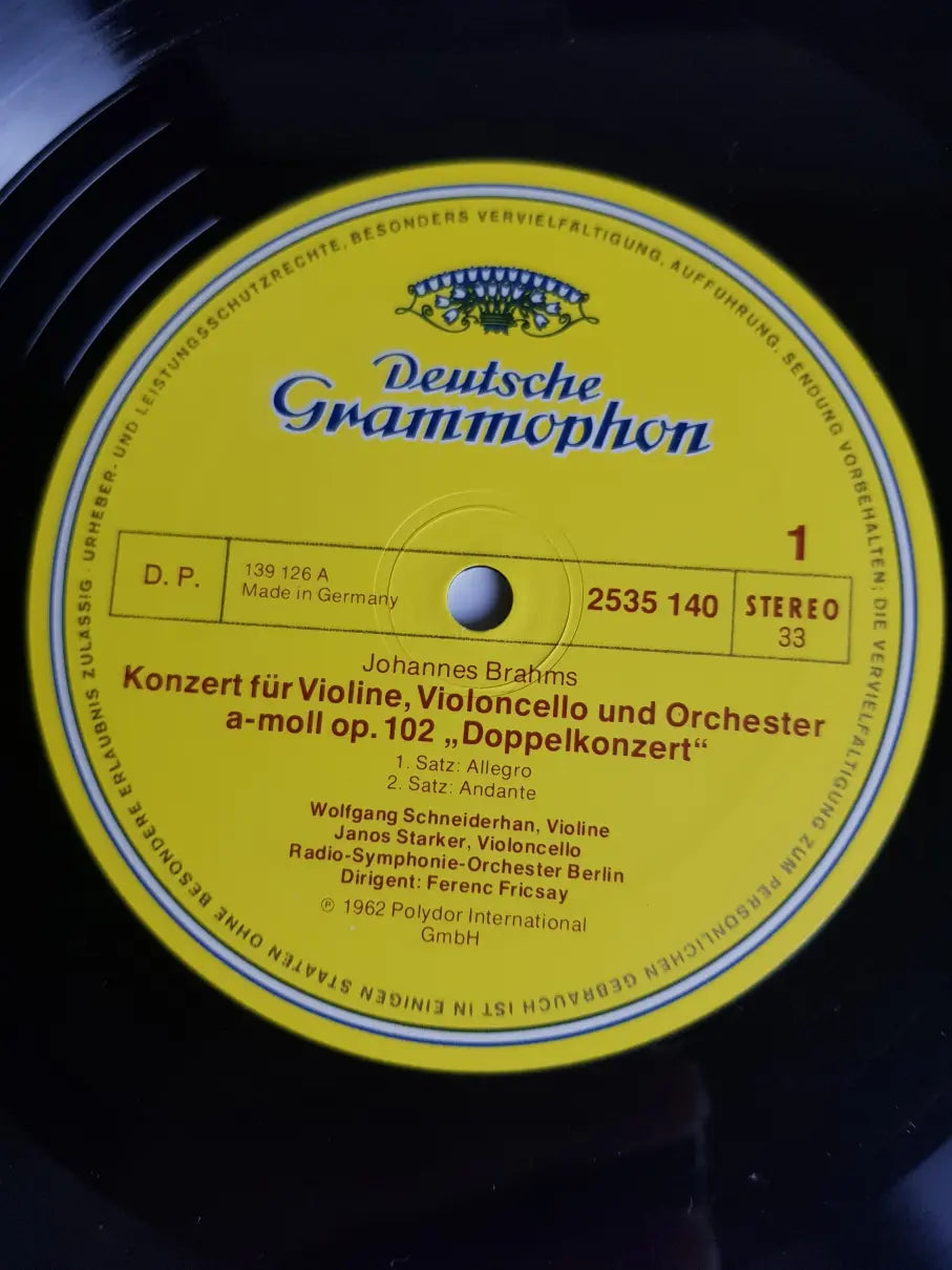Brahms, Wolfgang Schneiderhan, János Starker – Doppelkonzert A-Moll Op. 102 / Tragische Ouvertüre Op. 81