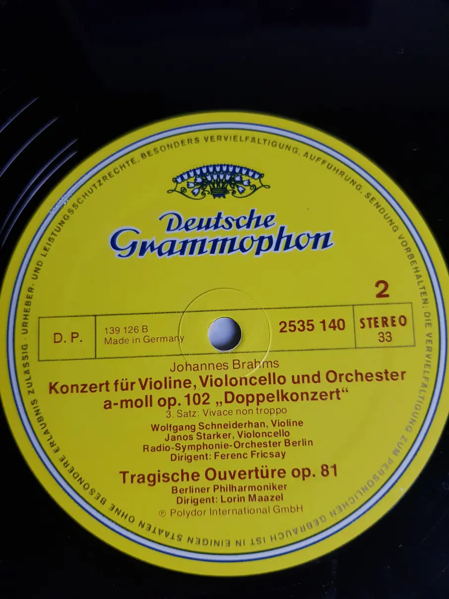 Brahms, Wolfgang Schneiderhan, János Starker – Doppelkonzert A-Moll Op. 102 / Tragische Ouvertüre Op. 81
