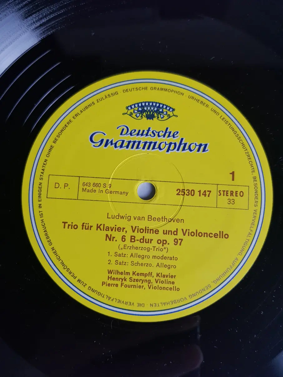 Beethoven, Wilhelm Kempff, Henryk Szeryng, Pierre Fournier – Erzherzogs-Trio • "Archduke" Trio, Op. 97