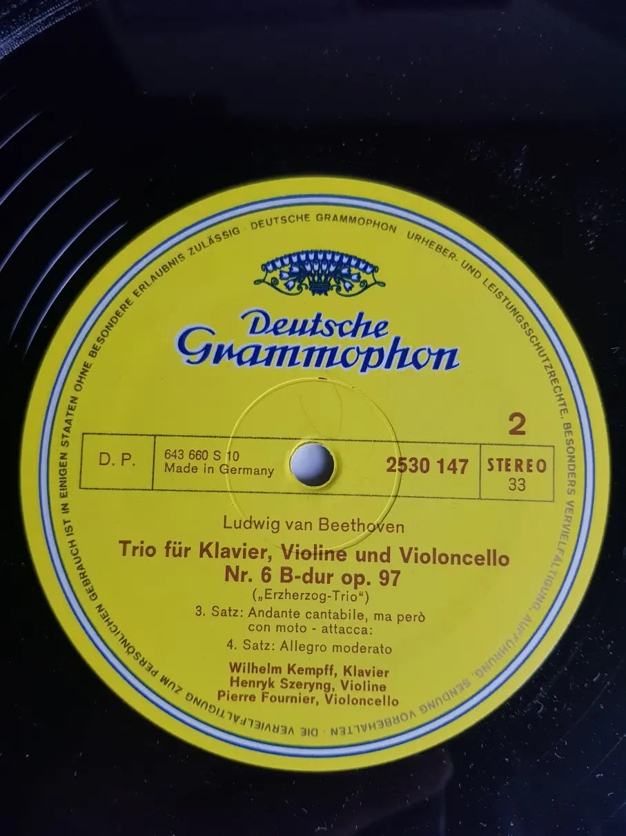 Beethoven, Wilhelm Kempff, Henryk Szeryng, Pierre Fournier – Erzherzogs-Trio • "Archduke" Trio, Op. 97