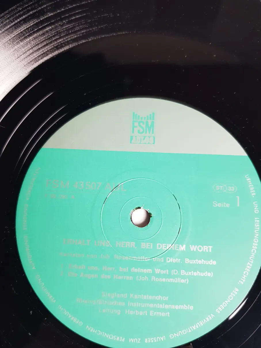 Ernst Olschofka, Siegland Kantatenchor, Rheinpfälzisches Instrumentalensemble - Dietrich Buxtehude, Johann Rosenmüller – Erhalt Uns Herr Bei Deinem Wort