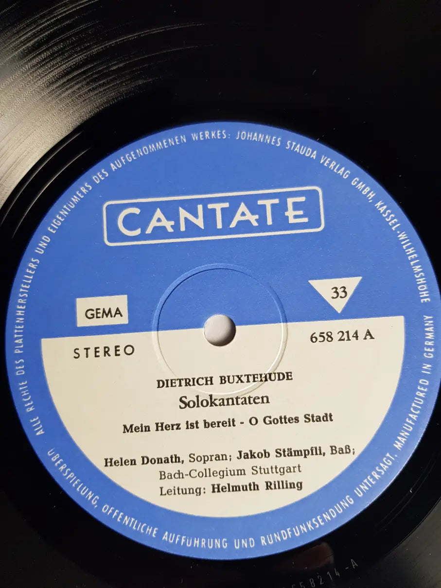 Dietrich Buxtehude, Helen Donath, Theo Altmeyer, Prof. Jakob Stämpfli, Bachcollegium Stuttgart, Helmuth Rilling – Solokantaten
