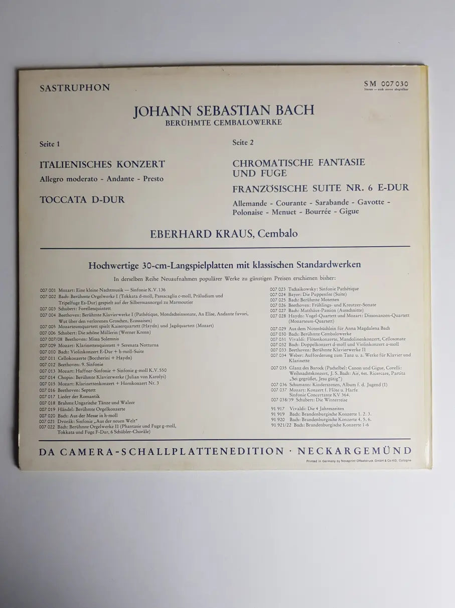 Johann Sebastian Bach, Eberhard Kraus – Berühmte Cembalowerke