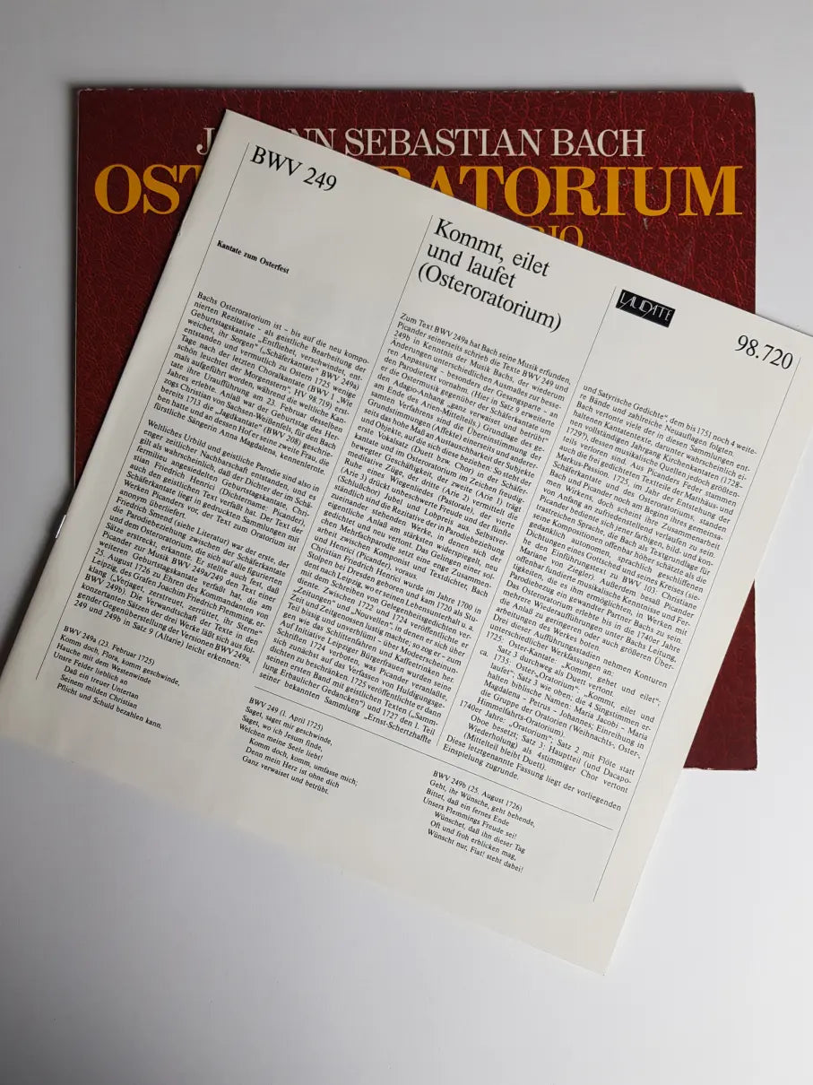 Johann Sebastian Bach, Gächinger Kantorei Stuttgart, Bach-Collegium Stuttgart, Helmuth Rilling – Die Bach Kantate - BWV 249 Osteroratorium - Easter Oratorio "Kommet, Eilet Und Laufet / Come, Hasten And Hurry"