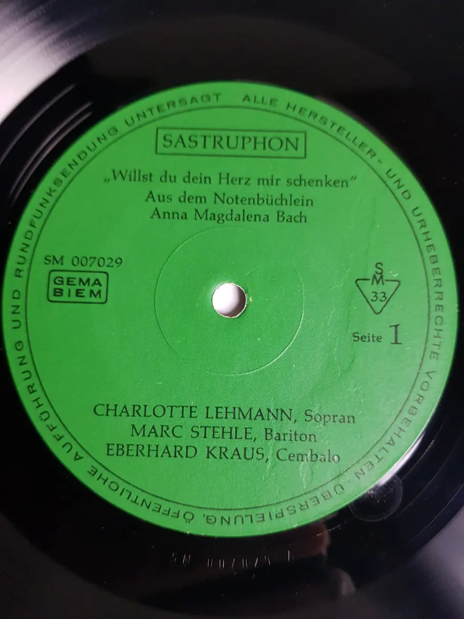 Charlotte Lehmann, Marc Stehle, Eberhard Kraus – Willst Du Dein Herz Mir Schenken (Aus Dem Notenbüchlein Anna Magdalena Bach)