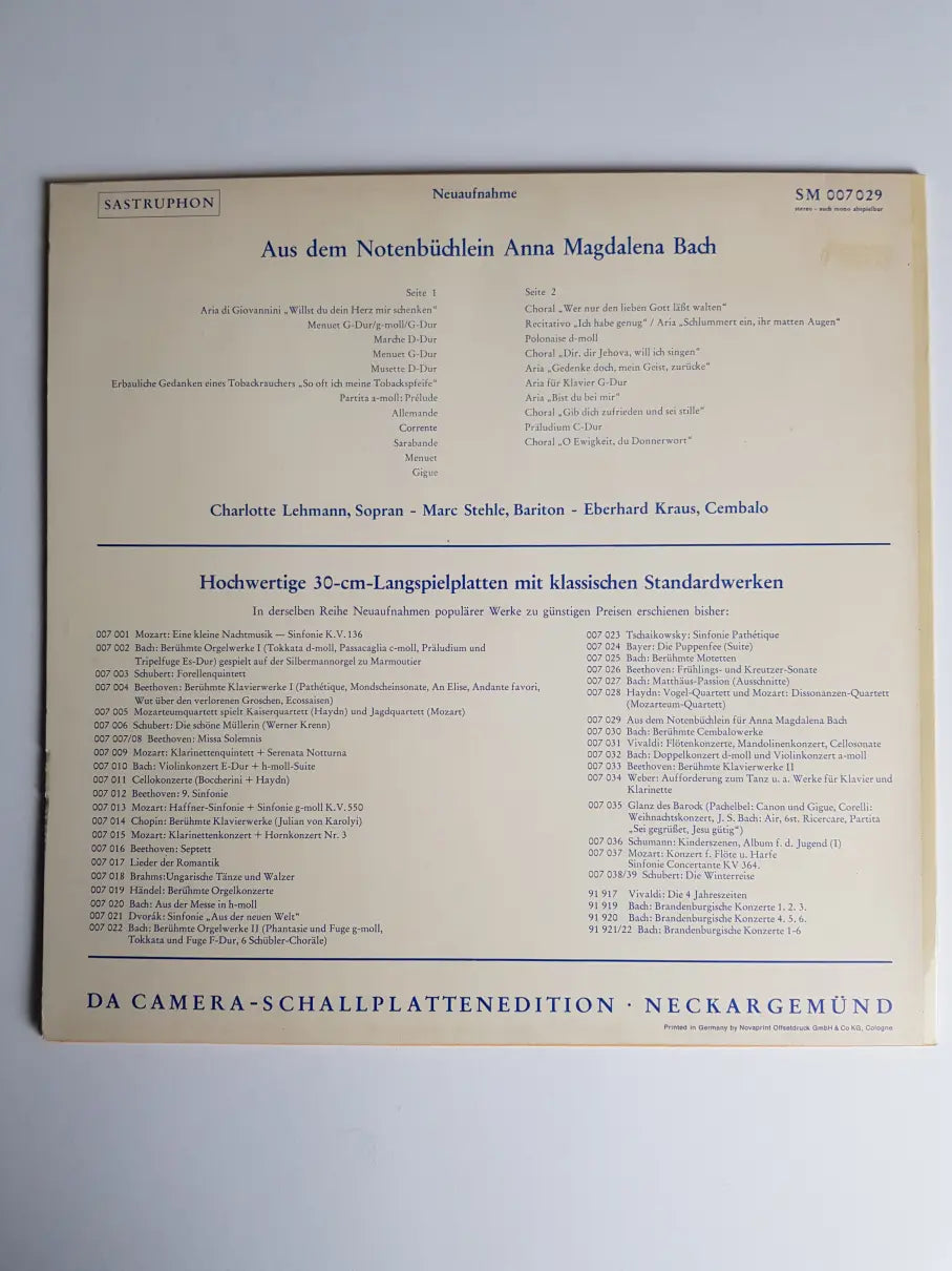 Charlotte Lehmann, Marc Stehle, Eberhard Kraus – Willst Du Dein Herz Mir Schenken (Aus Dem Notenbüchlein Anna Magdalena Bach)