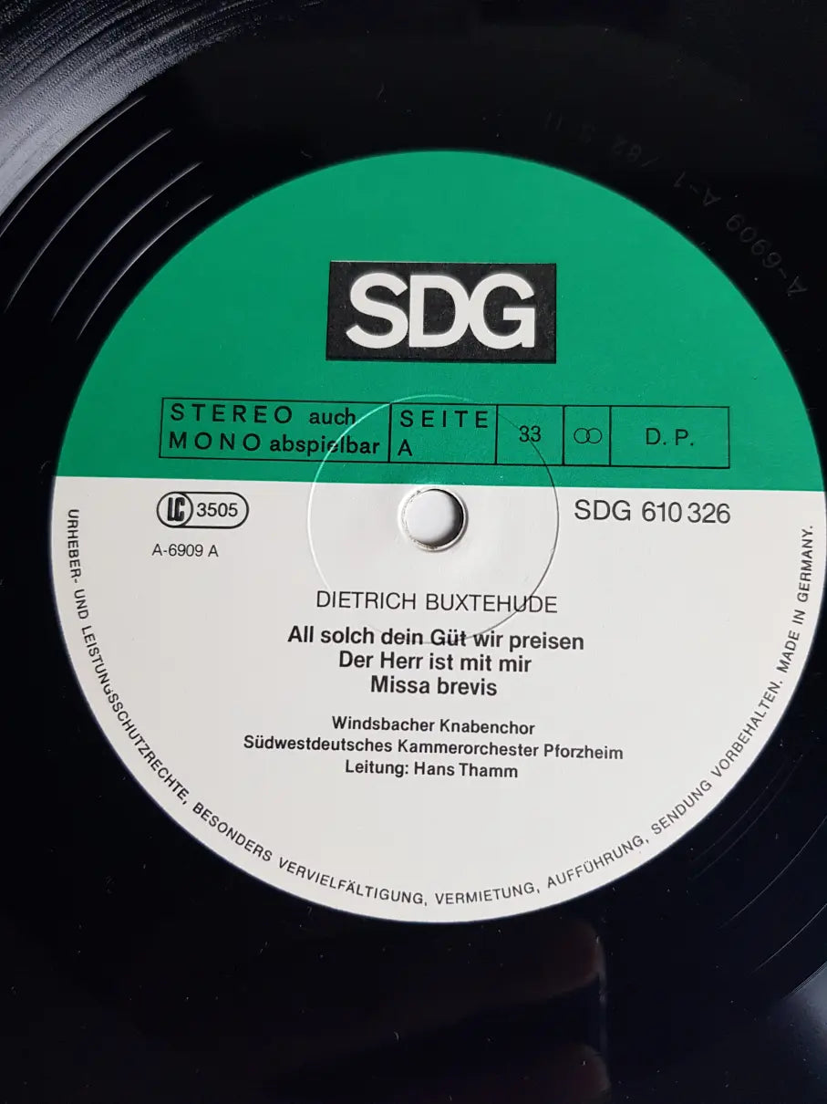 Dieterich Buxtehude, Windsbacher Knabenchor, Südwestdeutsches Kammerorchester, Hans Thamm – All Solch Dein Güt Wir Preisen - Der Herr Ist Mir - Missa Brevis - Erbarme Dich Mein, O Herre Gott