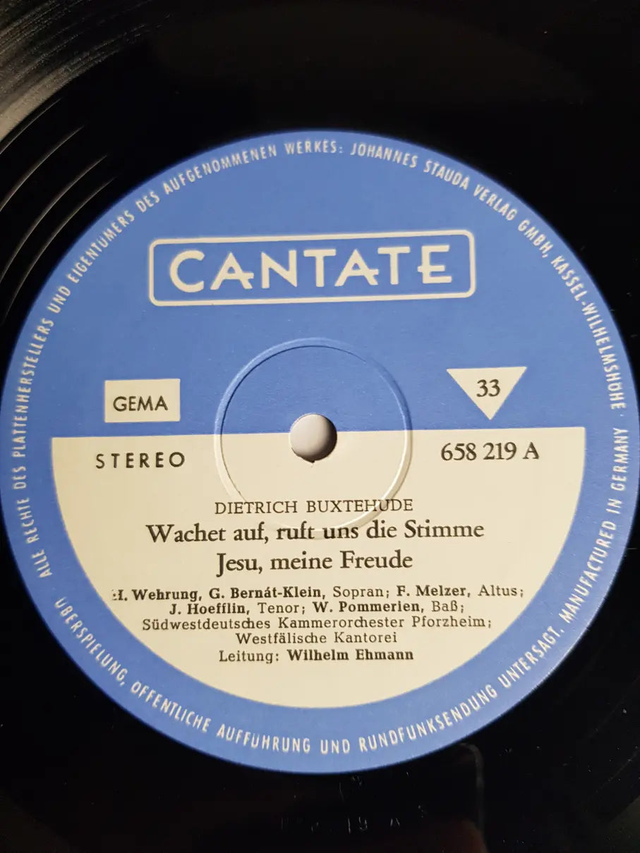 Dietrich Buxtehude - Westfälische Kantorei, Südwestdeutsches Kammerorchester, Wilhelm Ehmann – Choralkantaten