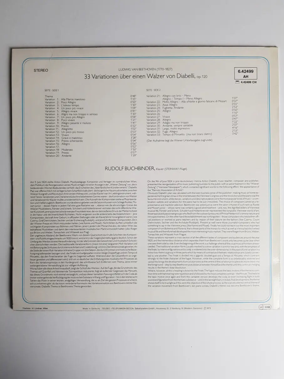 Ludwig van Beethoven, Rudolf Buchbinder – Diabelli-Variationen Op. 120