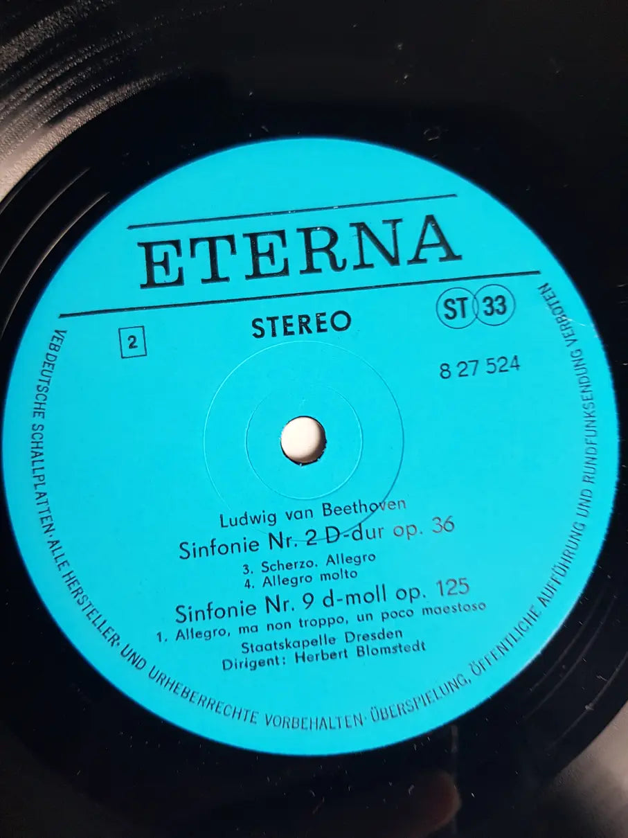 Ludwig van Beethoven, Helena Doese, Marga Schiml, Peter Schreier, Theo Adam, Rundfunkchor Leipzig, Chor der Staatsoper Dresden, Staatskapelle Dresden, Herbert Blomstedt – Sinfonie Nr. 2 D-dur Op. 36 & Sinfonie Nr. 9 D-moll Op. 125