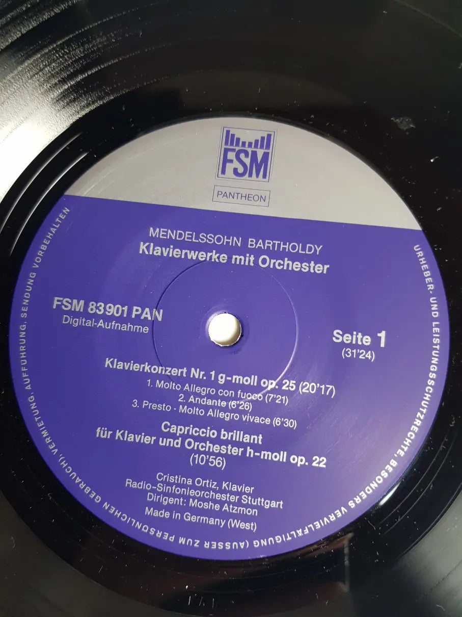 Mendelssohn - Cristina Ortiz, Radio-Sinfonieorchester Stuttgart · Moshe Atzmon – Sämtliche Werke Für Klavier Und Orchester = All The Works For Piano And Orchestra