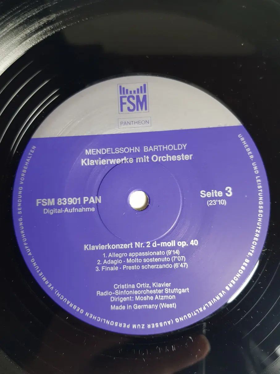 Mendelssohn - Cristina Ortiz, Radio-Sinfonieorchester Stuttgart · Moshe Atzmon – Sämtliche Werke Für Klavier Und Orchester = All The Works For Piano And Orchestra