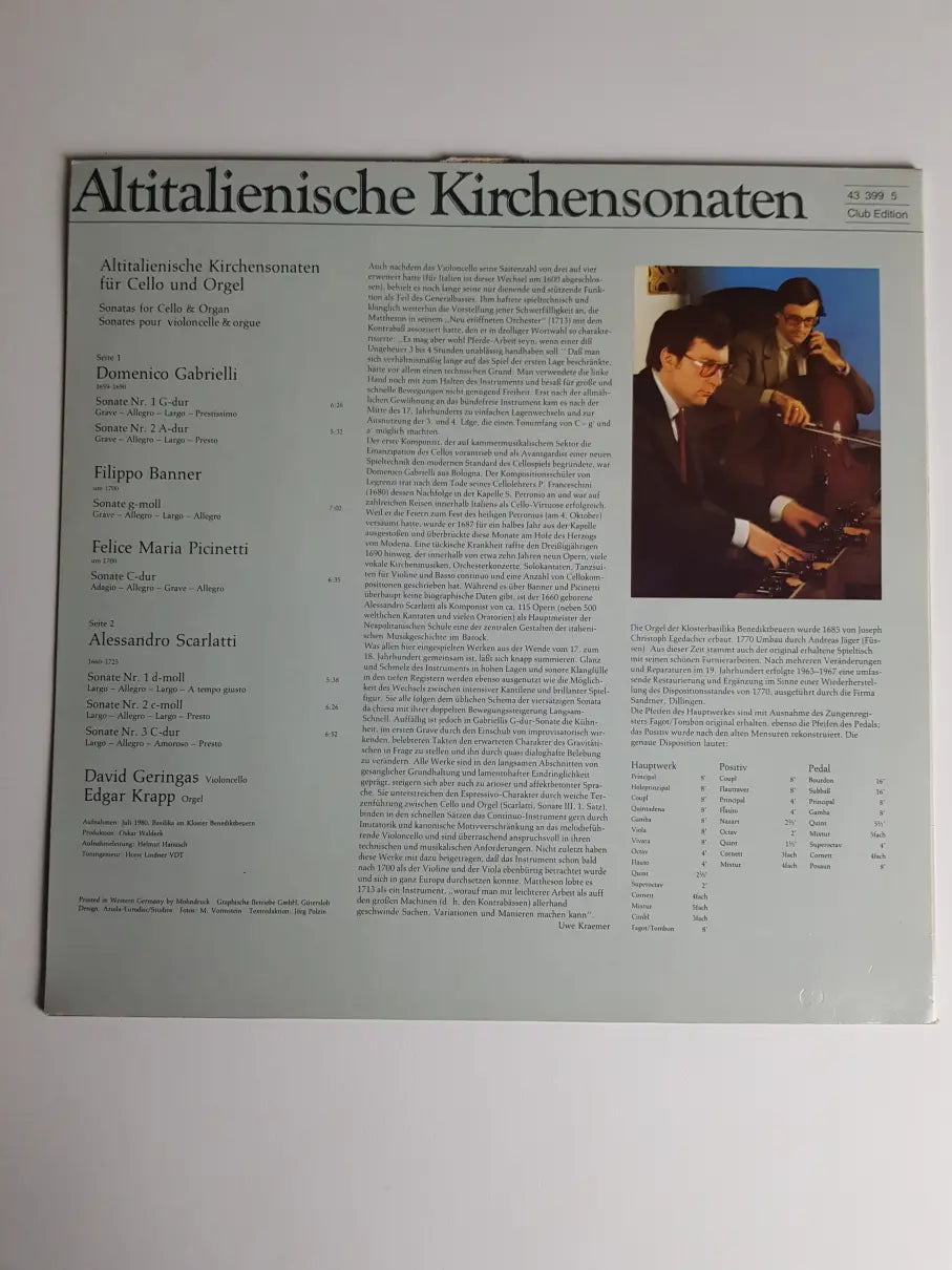 David Geringas, Edgar Krapp – Altitalienische Kirchensonaten