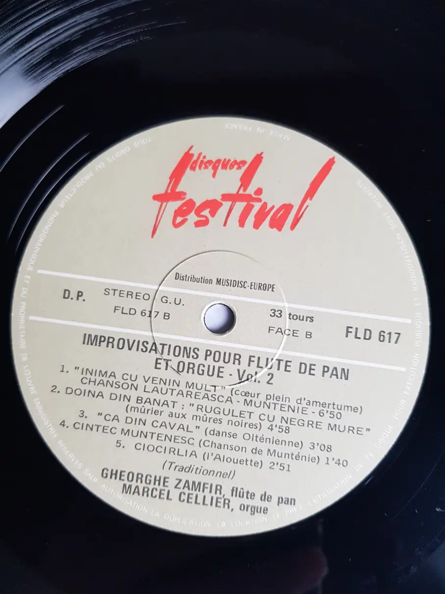 Gheorghe Zamfir Et Marcel Cellier – Improvisations Pour Flûte De Pan Et Orgue Vol. 2