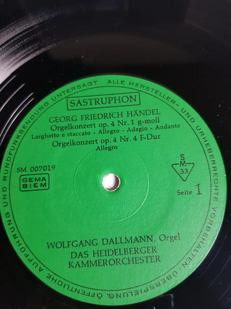 Händel - Wolfgang Dallmann, Das Heidelberger Kammerorchester – Berühmte Orgelkonzerte