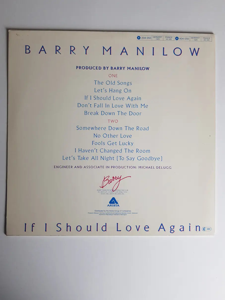 Barry Manilow – If I Should Love Again