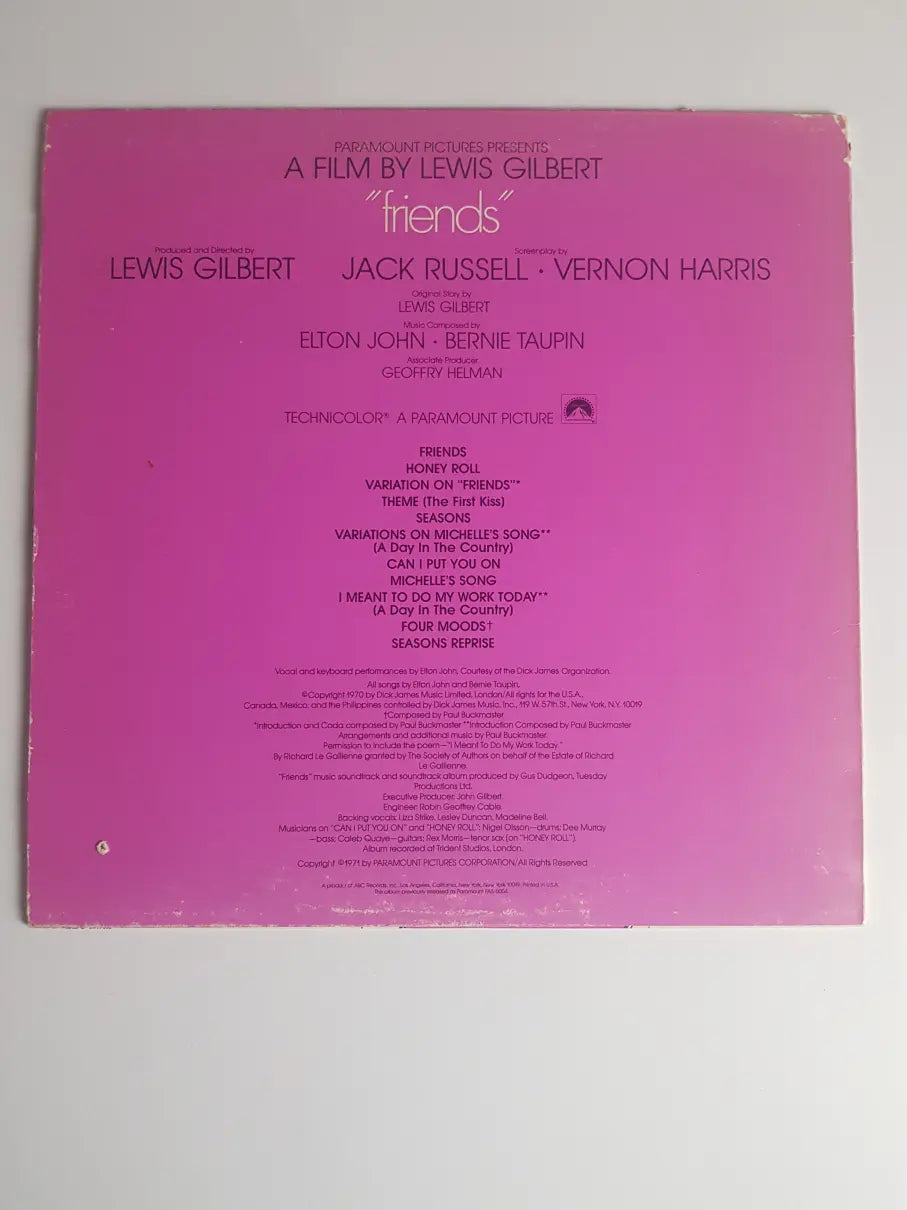 Elton John – Friends (Original Soundtrack Recording)
