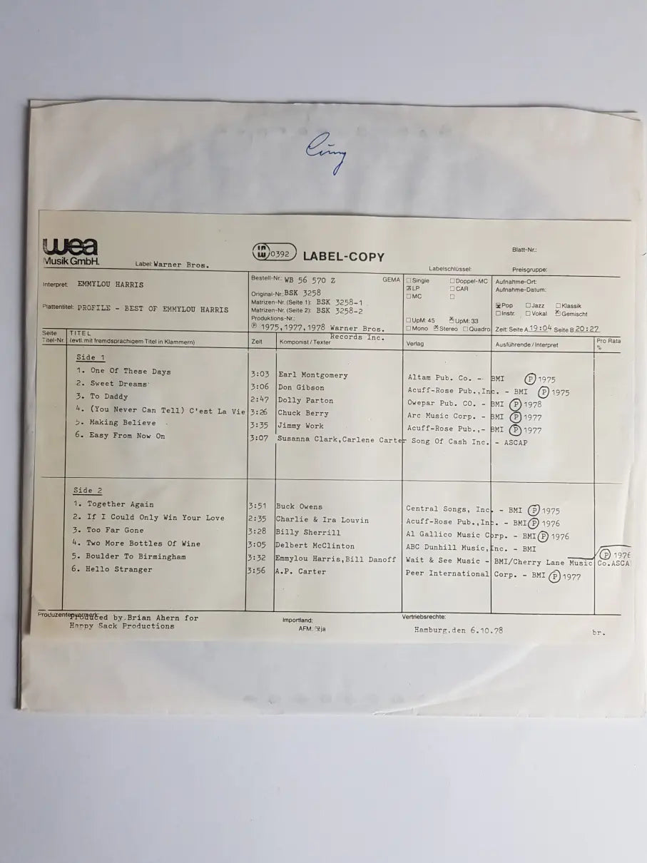 Emmylou Harris – Profile - Best Of Emmylou Harris