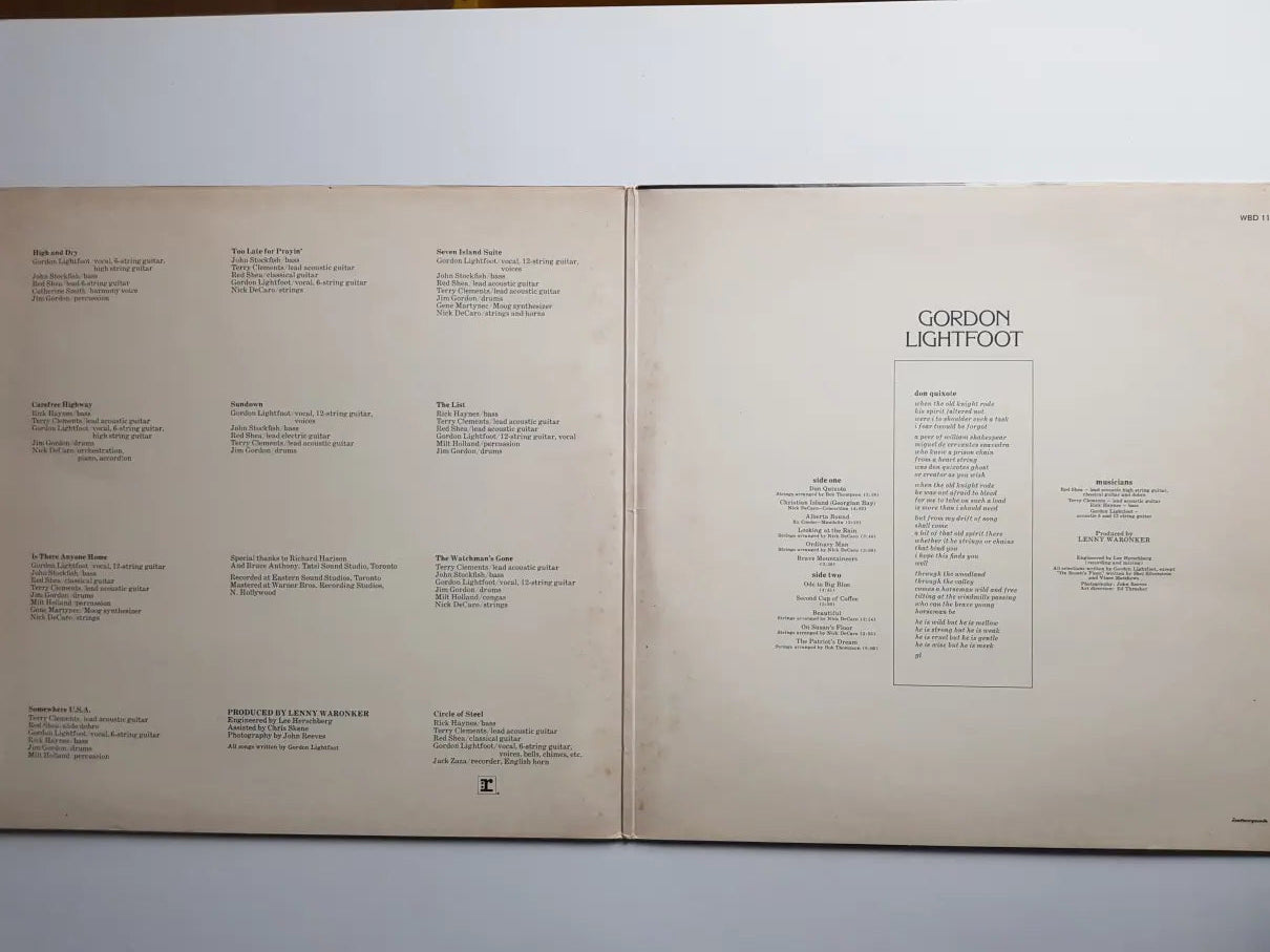 Gordon Lightfoot – 2 Originals Of Gordon Lightfoot WBD 11622