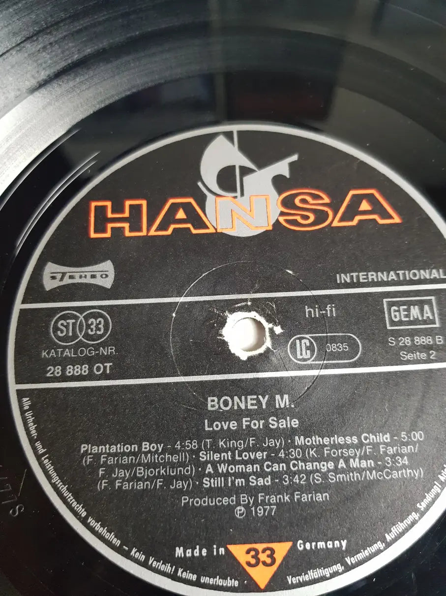 Boney M. – Love For Sale (ohne Poster)