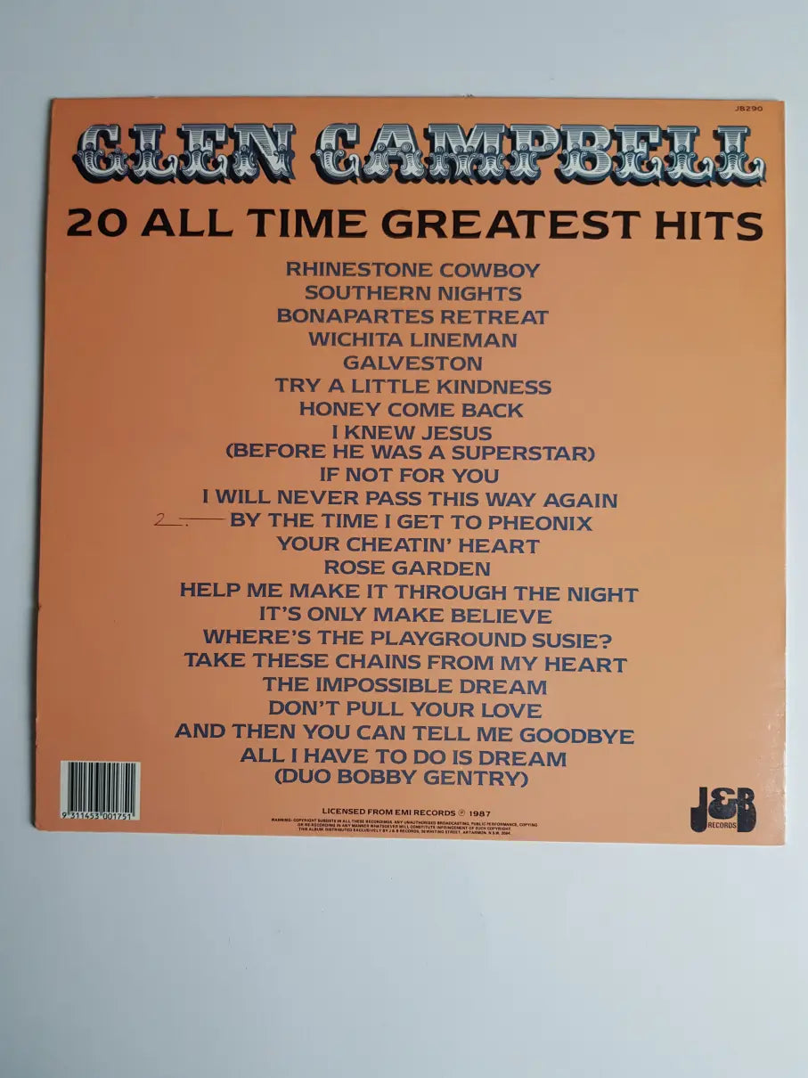 Glen Campbell – 20 All Time Greatest Hits