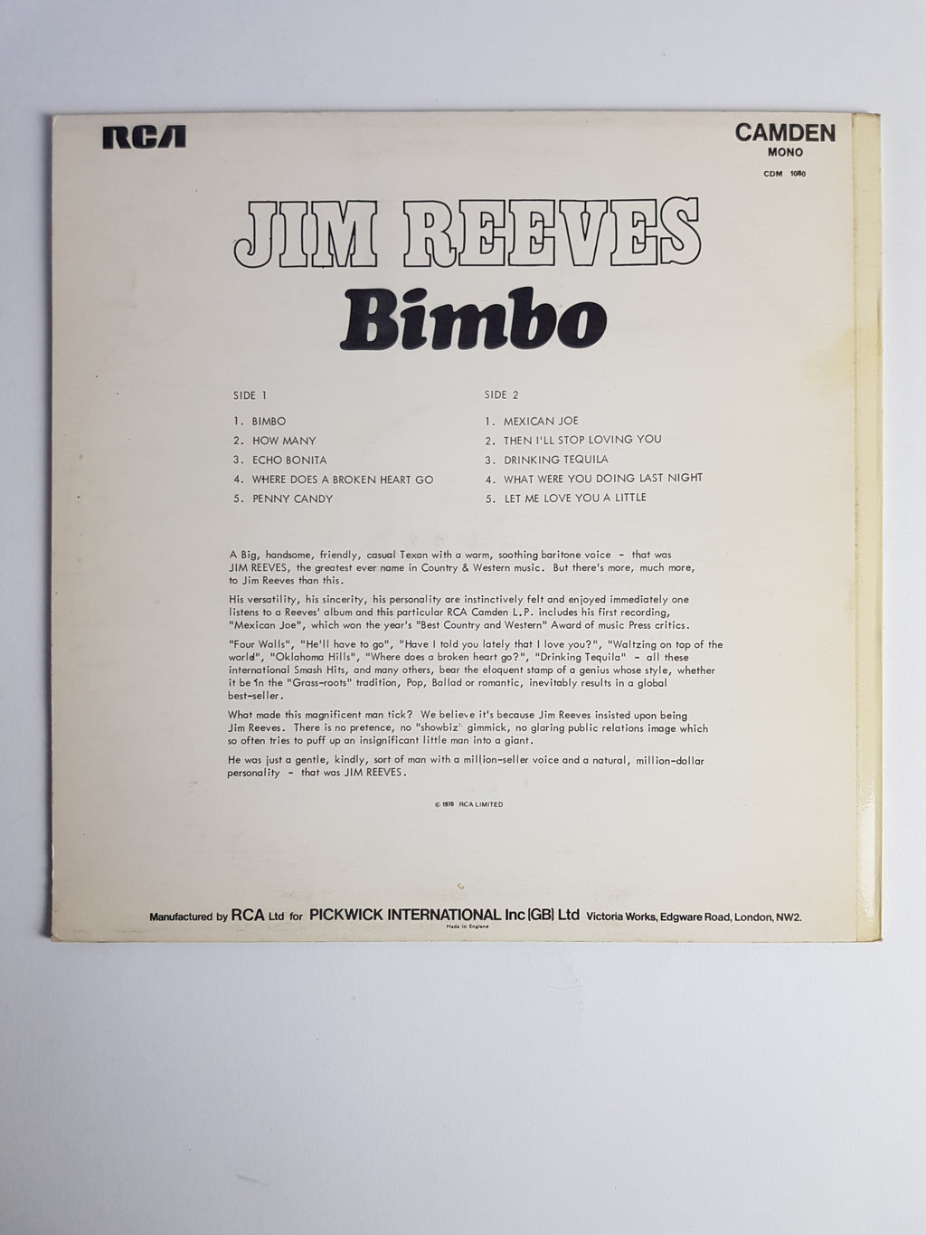 Jim Reeves – Bimbo