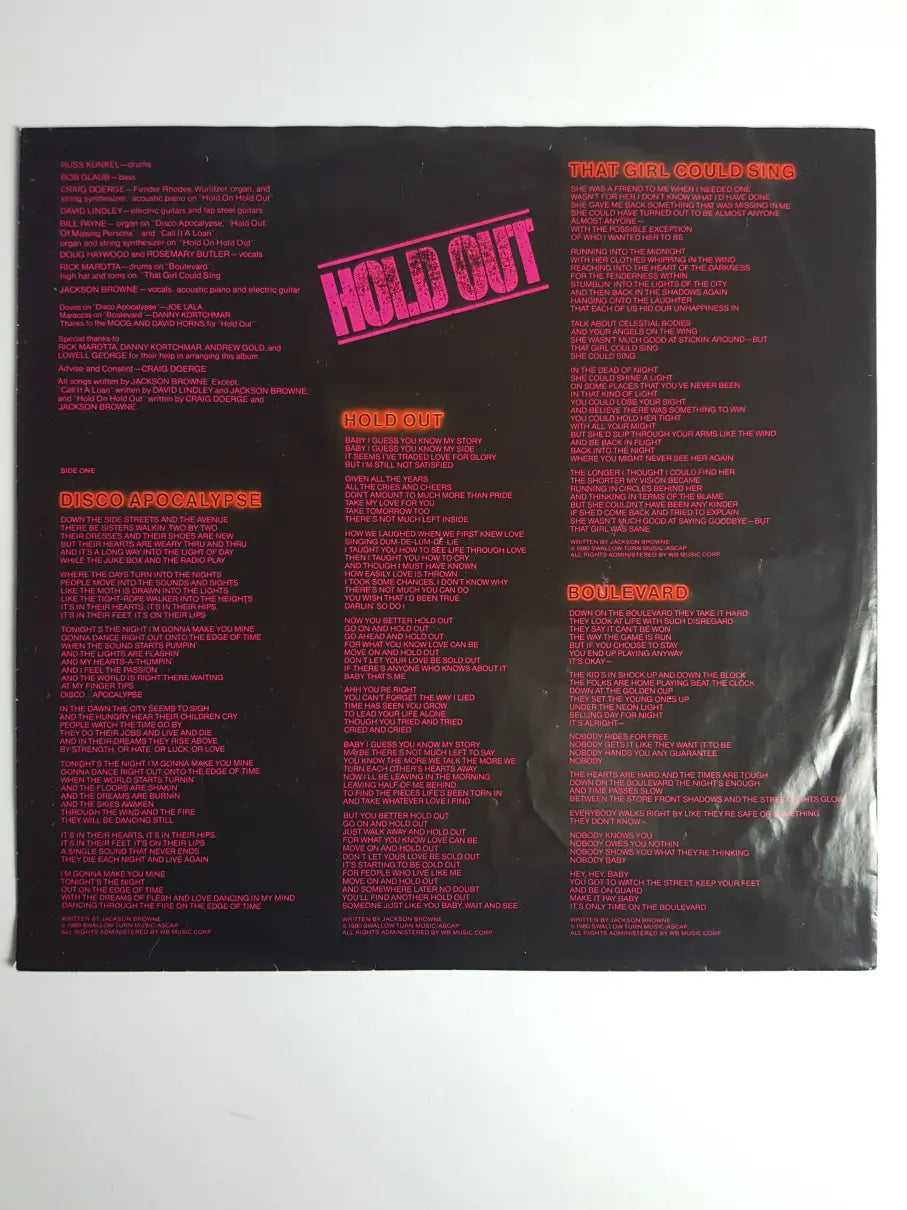 Jackson Browne – Hold Out