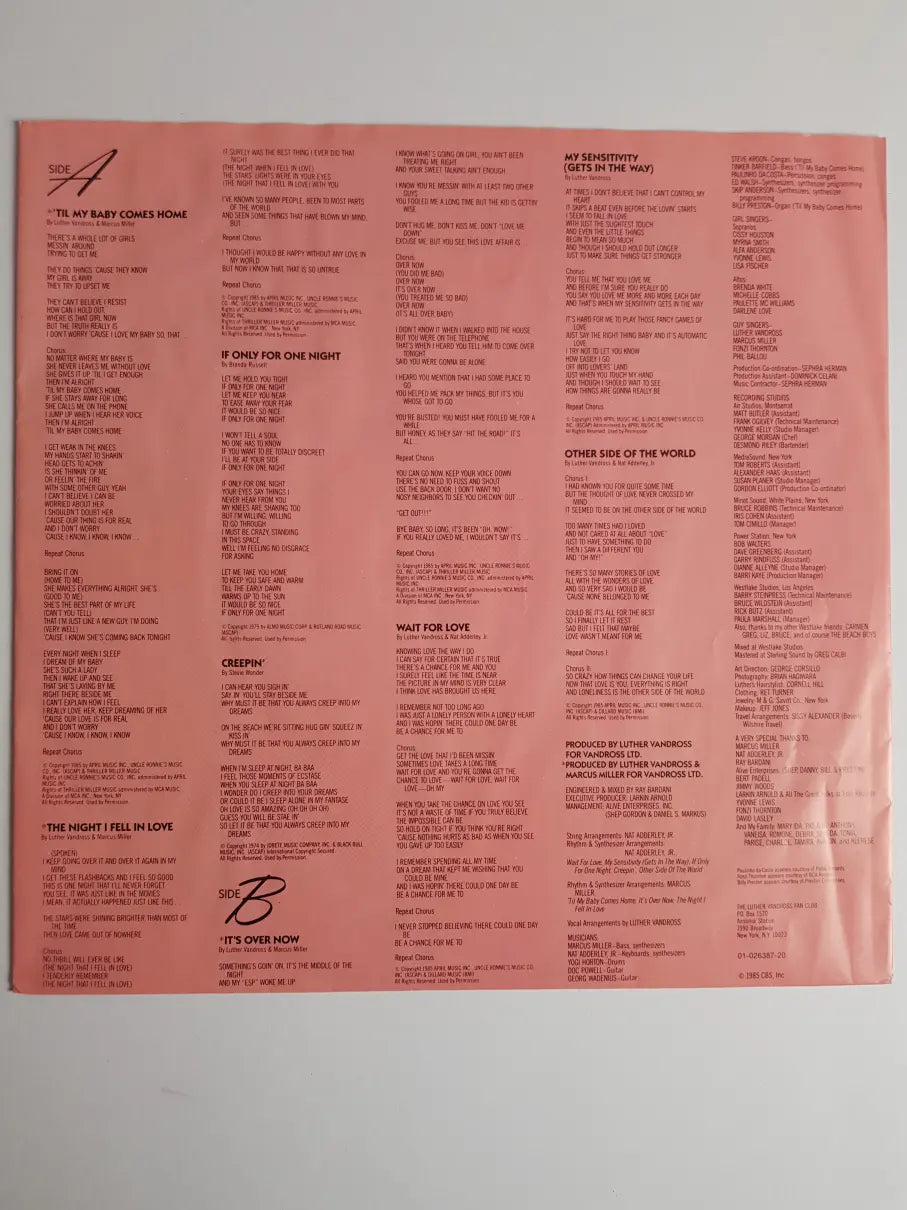 Luther Vandross – The Night I Fell In Love