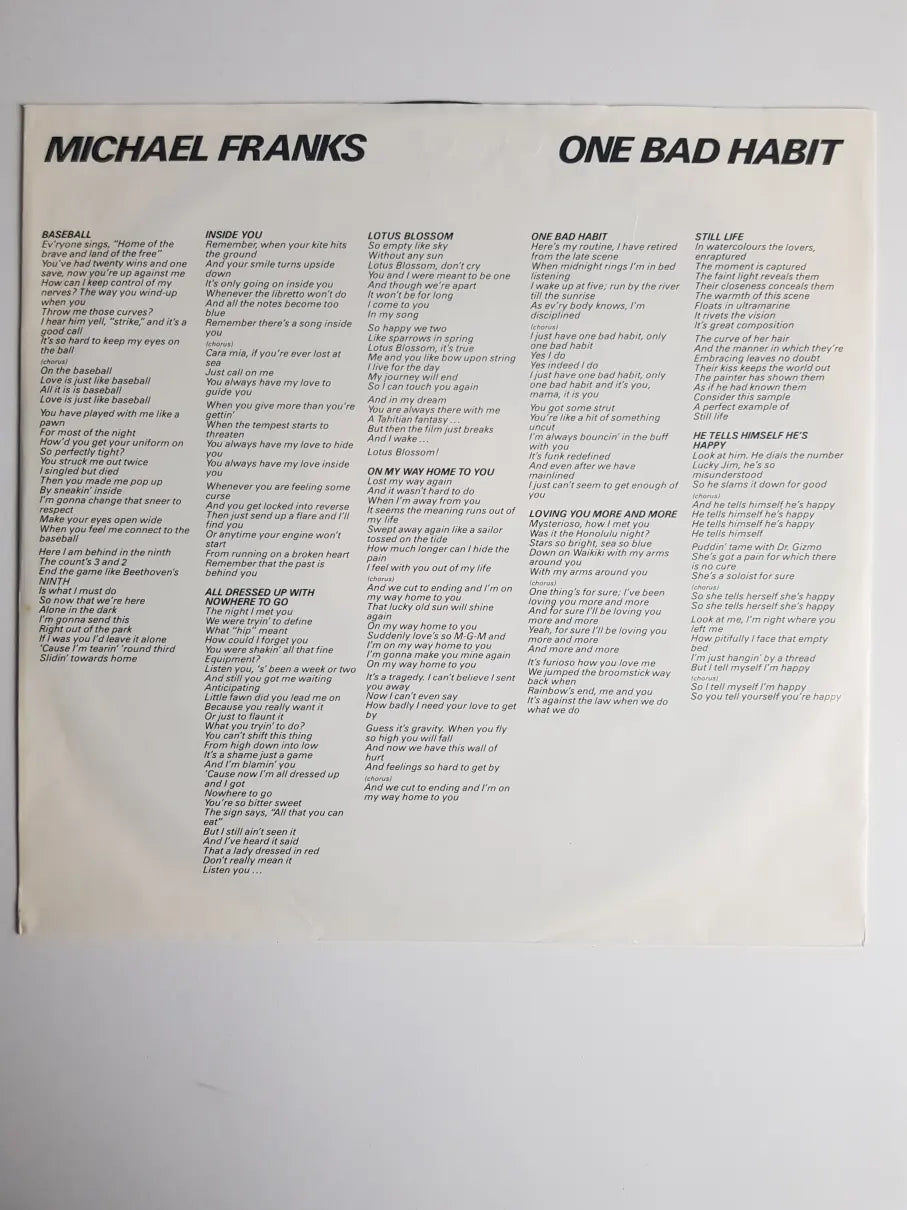 Michael Franks – One Bad Habit