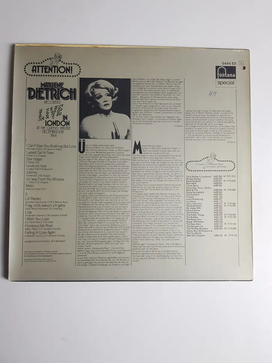 Marlene Dietrich – Attention! Marlene Dietrich!