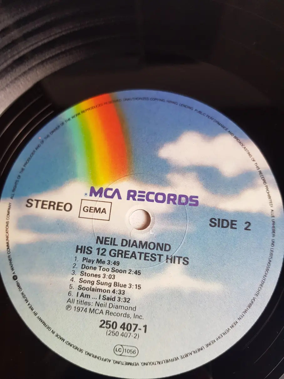 Neil Diamond – His 12 Greatest Hits PR copy