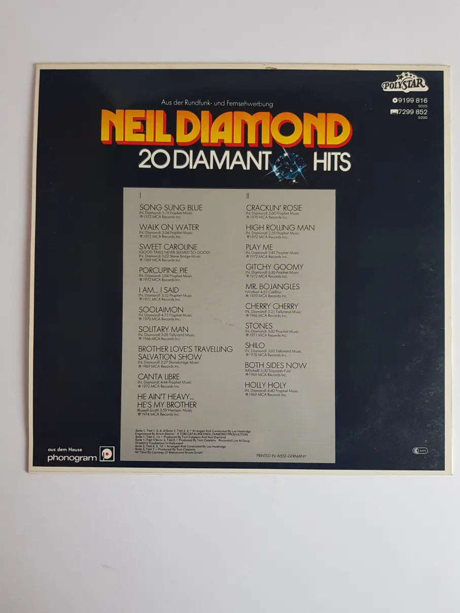 Neil Diamond – 20 Diamant Hits