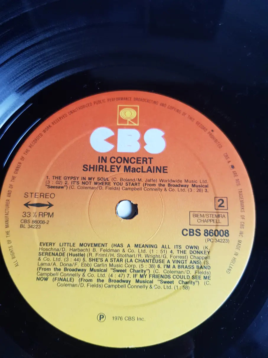 Shirley MacLaine – In Concert (VG+/VG)