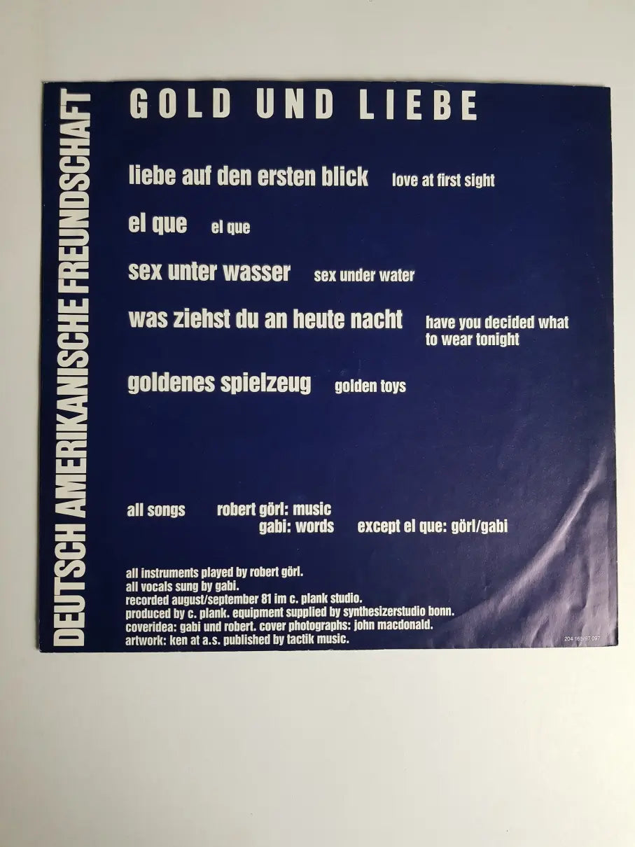 Deutsch Amerikanische Freundschaft – Gold Und Liebe